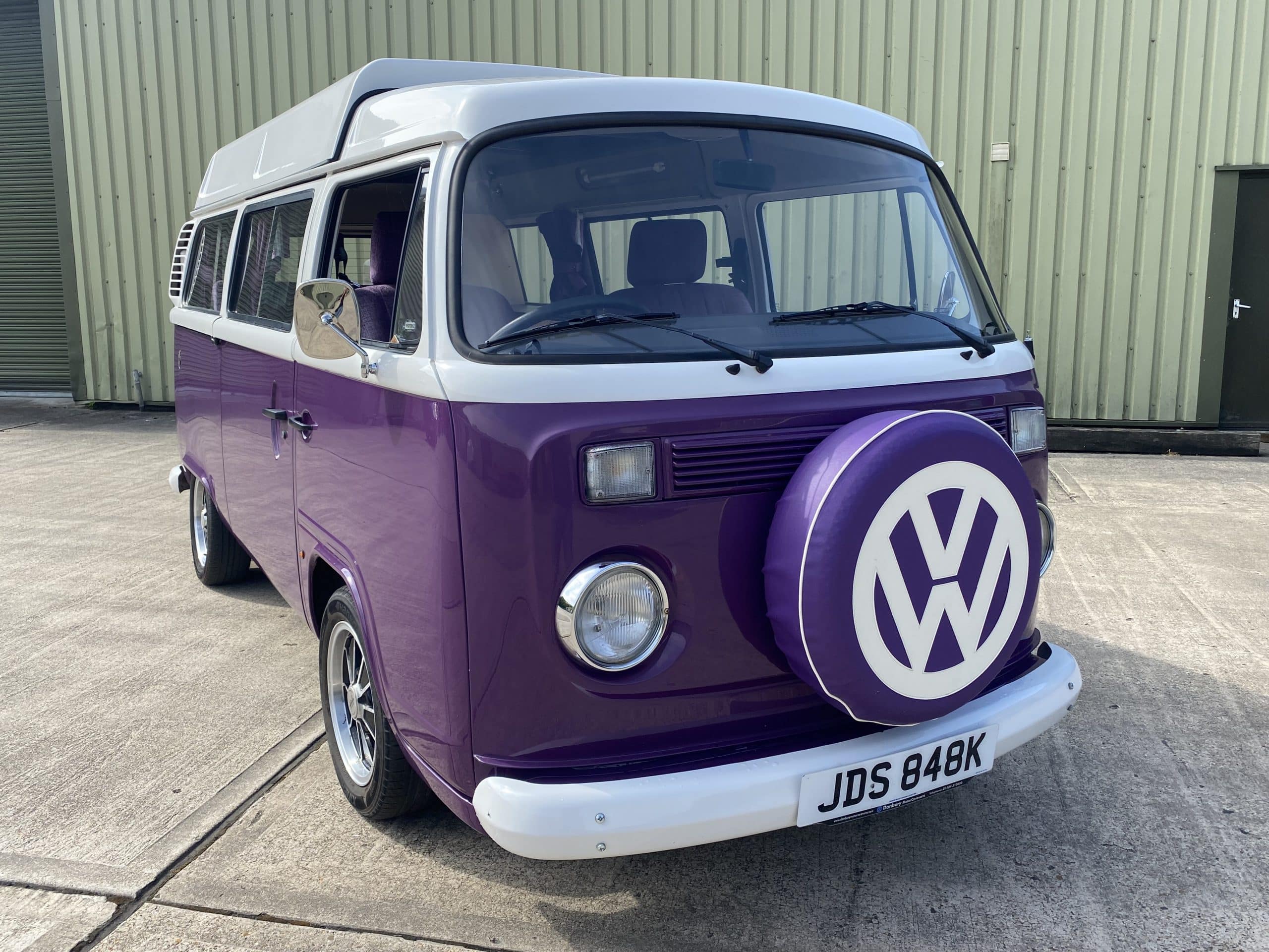 Purple vw camper sales van